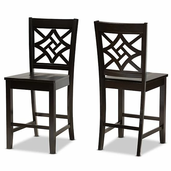 Baxton Studio Nicolette Counter Stool 2-piece Set Dark Brown Walnut 10 Baxton Studio Nicolette Counter Stool 2-piece Set Dark Brown Walnut - Image 10