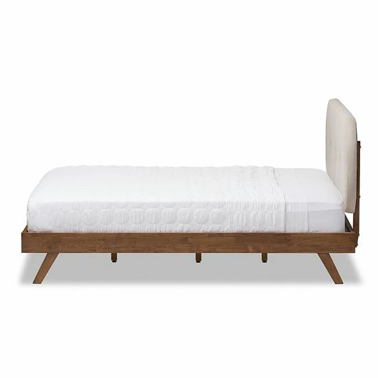 Baxton Studio Penelope Mid-Century Modern Platform Bed Gray 2 Baxton Studio Penelope Mid-Century Modern Platform Bed Gray - Image 2