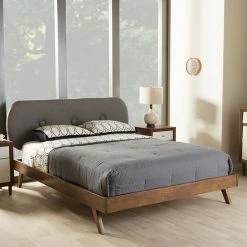 Baxton Studio Penelope Mid-Century Modern Platform Bed Gray 8 Baxton Studio Penelope Mid-Century Modern Platform Bed Gray -Baxton Studio Sales unnamed file 2311