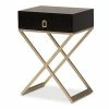 Baxton Studio Patricia Nightstand Black Brass Gold