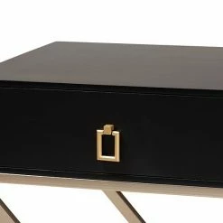 Baxton Studio Patricia Nightstand Black Brass Gold -Baxton Studio Sales unnamed file 2318
