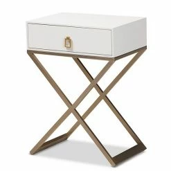 Baxton Studio Patricia Nightstand Black Brass Gold -Baxton Studio Sales unnamed file 2321