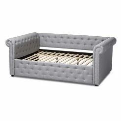 Baxton Studio Mabelle Light Grey Full Daybed Gray