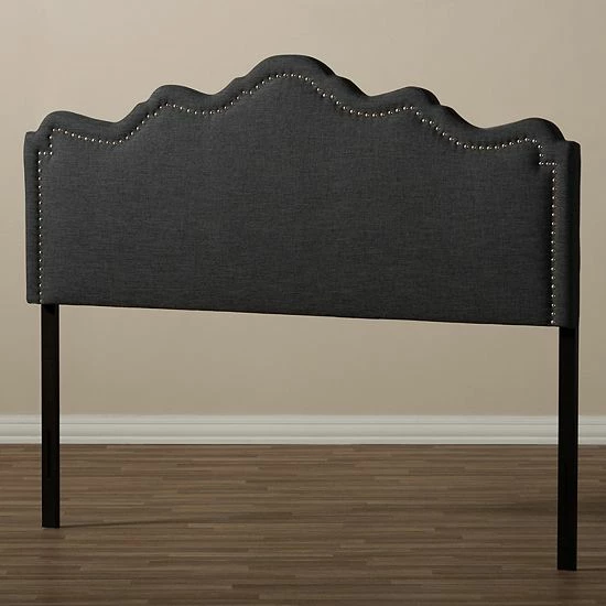 Baxton Studio Nadeen Upholstered Headboard Dark Gray 3 Baxton Studio Nadeen Upholstered Headboard Dark Gray - Image 3