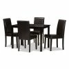 Baxton Studio Modern Solid Espresso Chair & Table Dining 5-piece Set
