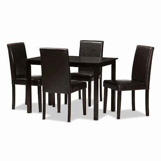 Baxton Studio Modern Solid Espresso Chair & Table Dining 5-piece Set 1 Baxton Studio Modern Solid Espresso Chair & Table Dining 5-piece Set