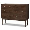 Baxton Studio Mid-Century 6-Drawer Walnut Dresser