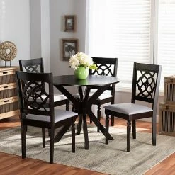 Baxton Studio Sadie Dining Table & Chair 5-piece Set -Baxton Studio Sales unnamed file 2441