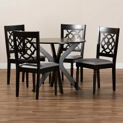 Baxton Studio Sadie Dining Table & Chair 5-piece Set -Baxton Studio Sales unnamed file 2442