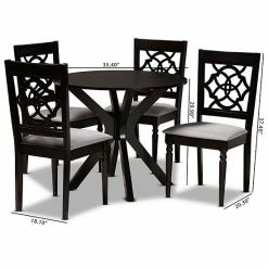 Baxton Studio Sadie Dining Table & Chair 5-piece Set -Baxton Studio Sales unnamed file 2443