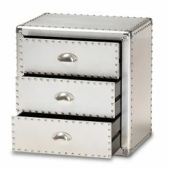 Baxton Studio Armel Silver 3-Drawer Nightstand 2 Baxton Studio Armel Silver 3-Drawer Nightstand -Baxton Studio Sales unnamed file 2446