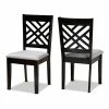 Baxton Studio Caron Dining Chair 2-piece Set Sand Brown Espresso