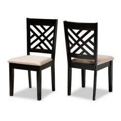 Baxton Studio Caron Dining Chair 2-piece Set Sand Brown Espresso -Baxton Studio Sales unnamed file 2467