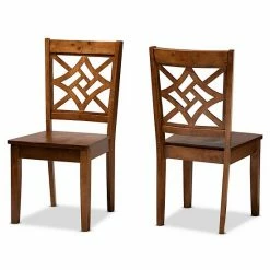 Baxton Studio Nicolette Dining Chair 2-piece Set Dark Brown