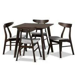 Baxton Studio Britte Dining Table & Chair 5-Piece Set Beige Khaki -Baxton Studio Sales unnamed file 2485