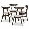 Baxton Studio Britte Dining Chair 4-Piece Set Light Gray Dark Brown