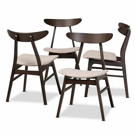 Baxton Studio Britte Dining Chair 4-Piece Set Light Gray Dark Brown Baxton Studio Britte Dining Chair 4-Piece Set Light Gray Dark Brown -Baxton Studio Sales unnamed file 2486