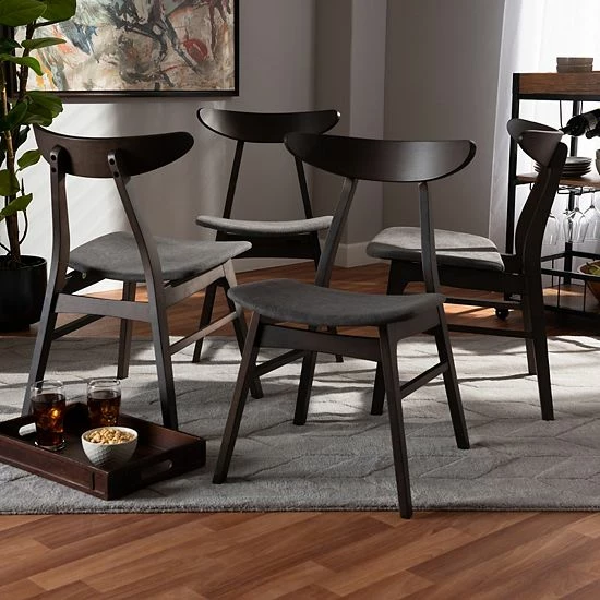Baxton Studio Britte Dining Chair 4-Piece Set Light Gray Dark Brown Baxton Studio Britte Dining Chair 4-Piece Set Light Gray Dark Brown -Baxton Studio Sales unnamed file 2487