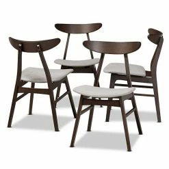 Baxton Studio Britte Dining Chair 4-Piece Set Light Gray Dark Brown 4 Baxton Studio Britte Dining Chair 4-Piece Set Light Gray Dark Brown -Baxton Studio Sales unnamed file 2490