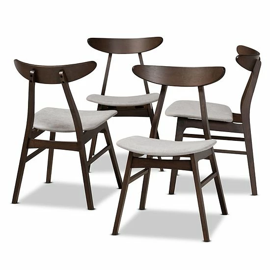 Baxton Studio Britte Dining Chair 4-Piece Set Light Gray Dark Brown Baxton Studio Britte Dining Chair 4-Piece Set Light Gray Dark Brown -Baxton Studio Sales unnamed file 2490
