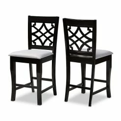Baxton Studio Nisa Counter Stool 2-piece Set Beige