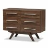 Baxton Studio Mid-Century 6-Drawer Dresser Medium Brown