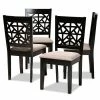 Baxton Studio Jackson Dining Chair 4-piece Set Gray Espresso