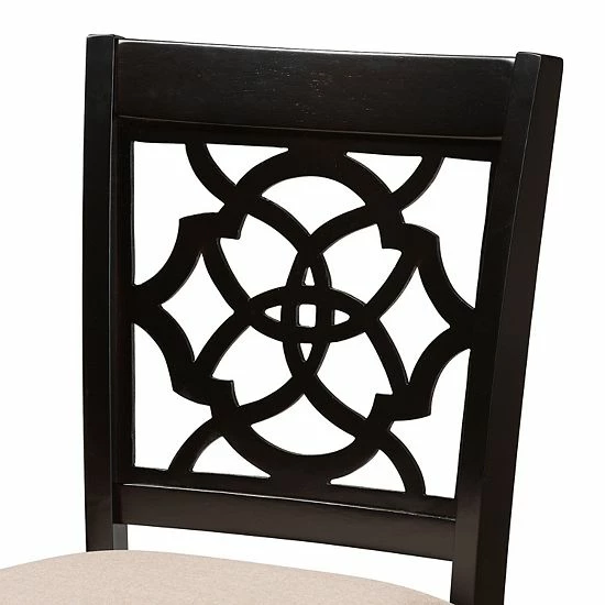 Baxton Studio Alexandra Bar Stool 2-piece Set Gray Espresso Brown 4 Baxton Studio Alexandra Bar Stool 2-piece Set Gray Espresso Brown - Image 4