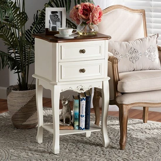 Baxton Studio Darla White Nightstand 2 Baxton Studio Darla White Nightstand - Image 2