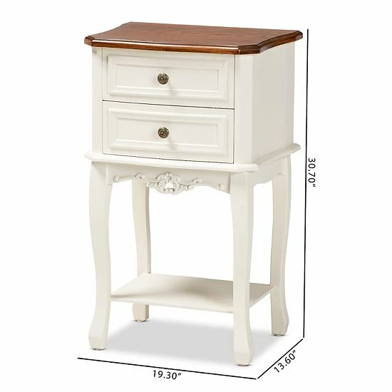 Baxton Studio Darla White Nightstand 7 Baxton Studio Darla White Nightstand - Image 7