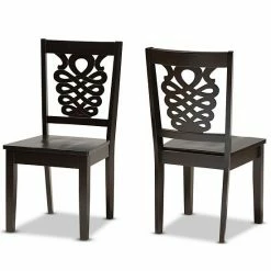 Baxton Studio Gervais Dining Chair 2-piece Set Dark Brown