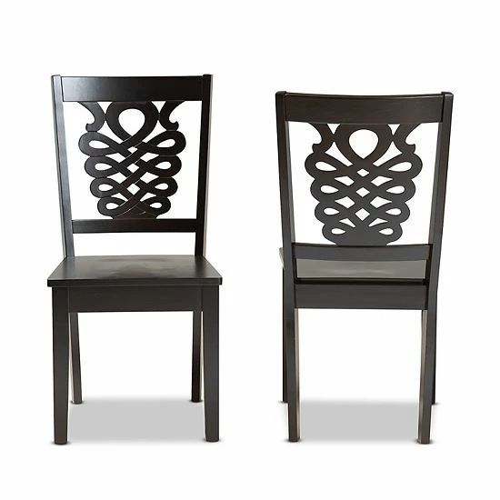 Baxton Studio Gervais Dining Chair 2-piece Set Dark Brown 2 Baxton Studio Gervais Dining Chair 2-piece Set Dark Brown - Image 2