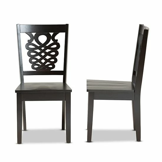Baxton Studio Gervais Dining Chair 2-piece Set Dark Brown 3 Baxton Studio Gervais Dining Chair 2-piece Set Dark Brown - Image 3