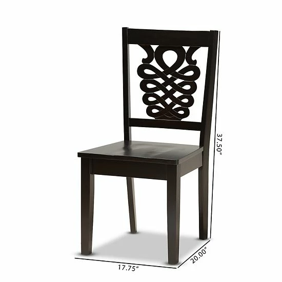 Baxton Studio Gervais Dining Chair 2-piece Set Dark Brown 7 Baxton Studio Gervais Dining Chair 2-piece Set Dark Brown - Image 7