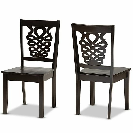 Baxton Studio Gervais Dining Chair 2-piece Set Dark Brown 8 Baxton Studio Gervais Dining Chair 2-piece Set Dark Brown - Image 8