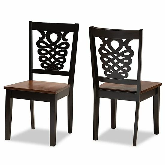 Baxton Studio Gervais Dining Chair 2-piece Set Dark Brown 9 Baxton Studio Gervais Dining Chair 2-piece Set Dark Brown - Image 9