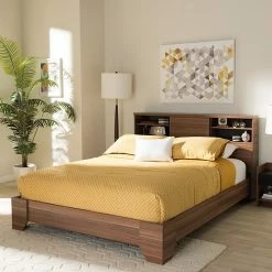 Baxton Studio Vanda 4-Shelf Queen Platform Bed