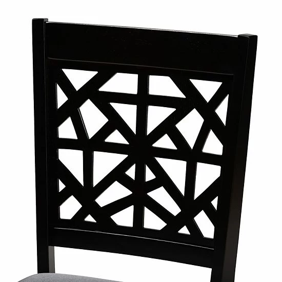 Baxton Studio Jackson Dining Table & Chair 5-piece Set Sand Espresso 6 Baxton Studio Jackson Dining Table & Chair 5-piece Set Sand Espresso - Image 6