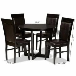 Baxton Studio Irma Dining Table & Chair 5-piece Set -Baxton Studio Sales unnamed file 2623