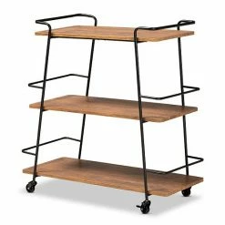 Baxton Studio Bernard Wine Bar Cart
