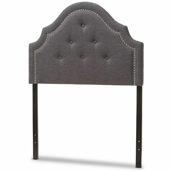 Baxton Studio Cora Button Tufted Upholstered Headboard Gray Beige 2 Baxton Studio Cora Button Tufted Upholstered Headboard Gray Beige - Image 2