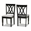 Baxton Studio Reneau Dining Chair 2-piece Set Sand Brown Espresso