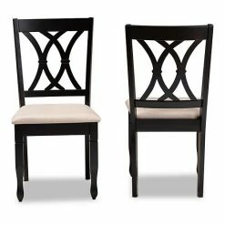 Baxton Studio Reneau Dining Chair 2-piece Set Sand Brown Espresso -Baxton Studio Sales unnamed file 2682