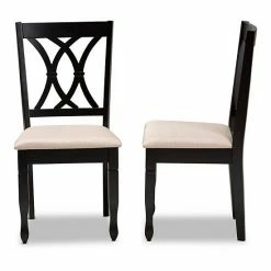 Baxton Studio Reneau Dining Chair 2-piece Set Sand Brown Espresso -Baxton Studio Sales unnamed file 2683