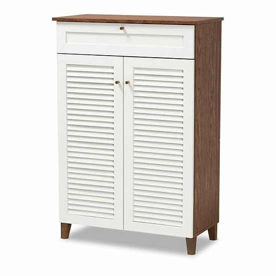 Baxton Studio Coolidge 5-Shelf Shoe Storage Cabinet 1 Baxton Studio Coolidge 5-Shelf Shoe Storage Cabinet