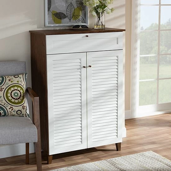 Baxton Studio Coolidge 5-Shelf Shoe Storage Cabinet 2 Baxton Studio Coolidge 5-Shelf Shoe Storage Cabinet - Image 2