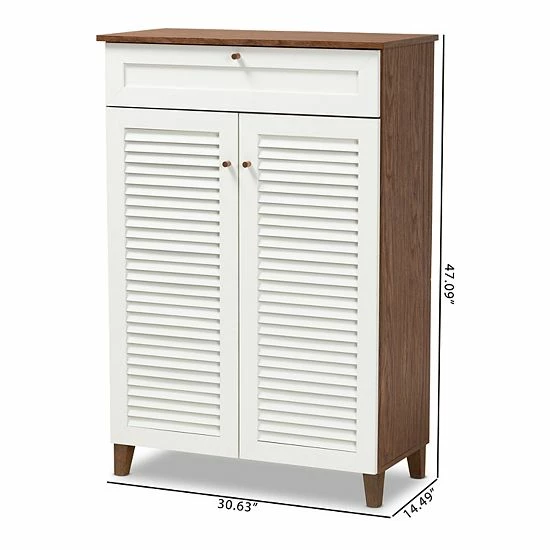 Baxton Studio Coolidge 5-Shelf Shoe Storage Cabinet 9 Baxton Studio Coolidge 5-Shelf Shoe Storage Cabinet - Image 9