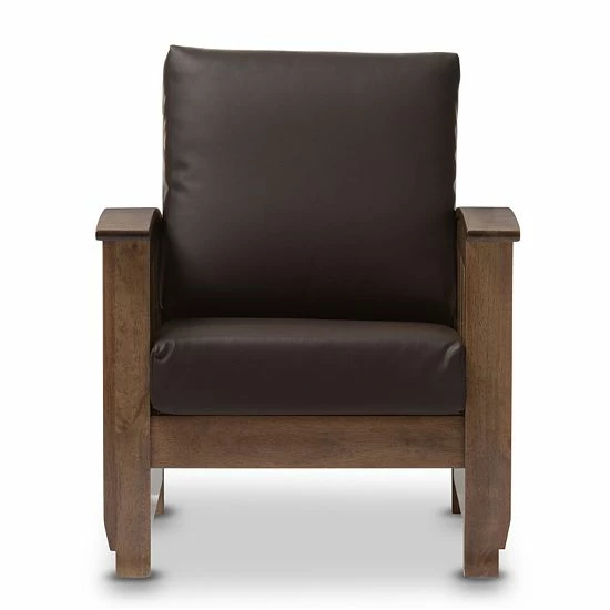 Baxton Studio Charlotte Faux-Leather Lounge Chair 4 Baxton Studio Charlotte Faux-Leather Lounge Chair - Image 4