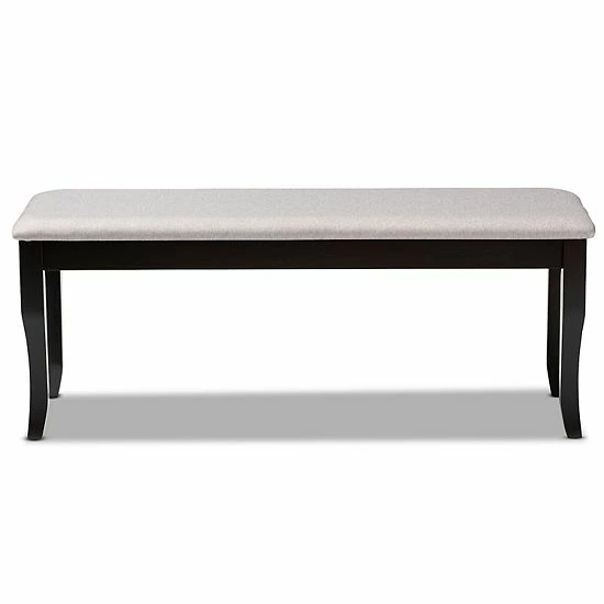 Baxton Studio Cornelie Dining Bench Sand Dark Brown 2 Baxton Studio Cornelie Dining Bench Sand Dark Brown - Image 2