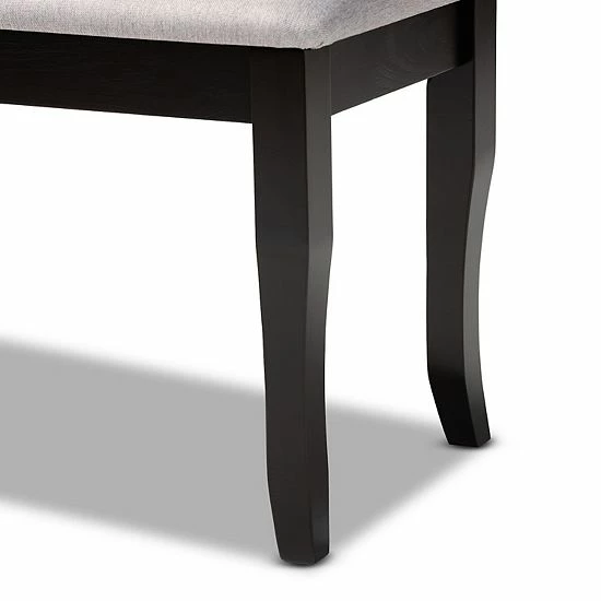 Baxton Studio Cornelie Dining Bench Sand Dark Brown 4 Baxton Studio Cornelie Dining Bench Sand Dark Brown - Image 4